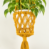 Colgador de macramé para macetas - Mostaza