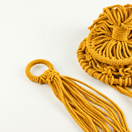 Colgador de macramé para macetas - Mostaza