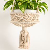 Colgador de macramé grande para macetas - Natural