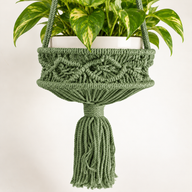 Macetero colgante de macramé grande - Verde