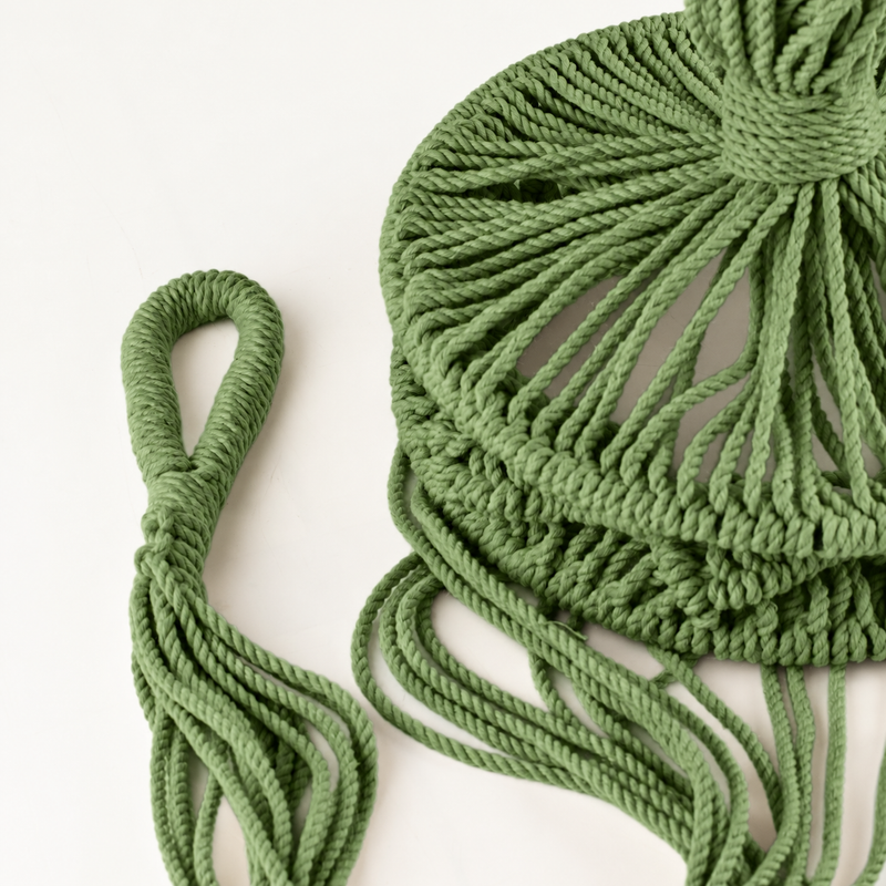 Macetero colgante de macramé grande - Verde