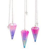 Péndulo de seis caras - Cristal Aurora rosa y azul