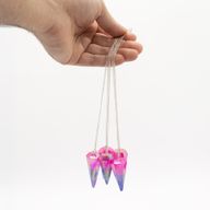 Péndulo de seis caras - Cristal Aurora rosa y azul