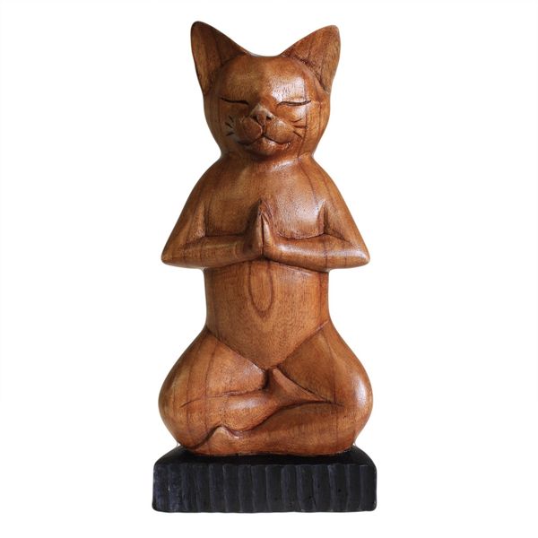 Gatos de yoga tallados a mano - Loto