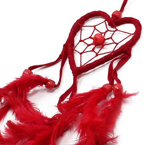Atrapasueños Bali corazón peq - Negro/Blanco/Rojo