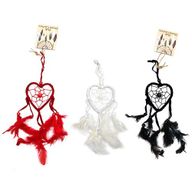Atrapasueños Bali corazón peq - Negro/Blanco/Rojo