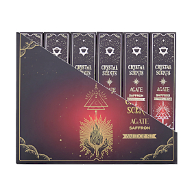 12x Incienso con Aromas de Cristal de Agata Roja - Azafrán