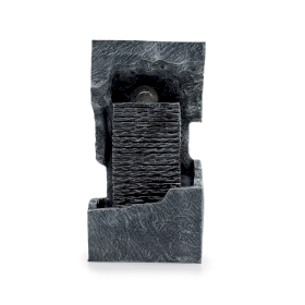 Fuente de Agua Grande – 24x22x48 cm – Bola de Cristal con Cambio de Color en Roca