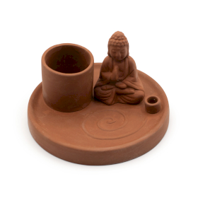 Plato de Incienso Buda Multiusos - Estilo Terracota Natural