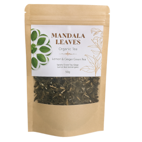 3x Té Mandala Leaves - Classic Green Tea with Lemon and Ginger 50g
