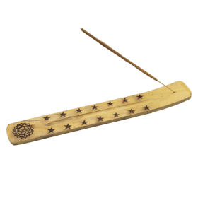 12x Porta Incienso de Madera de Mango Natural - Diseños Esotéricos Surtidos