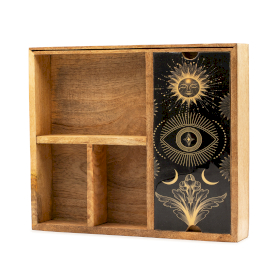 Caja de Tarot de Cuatro Secciones con Porta Cartas