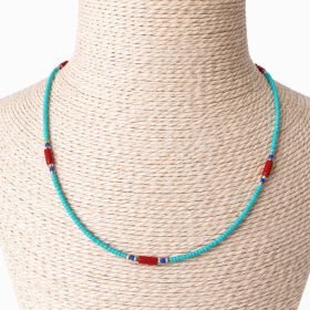Collar deLapislázuli, Turquesa y coral Nepalí Fino (42 cm)