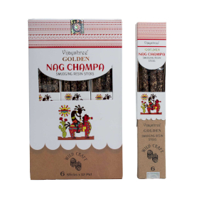 12x Varillas de Resina de nag champa dorada  (30 g, paquete de 6)
