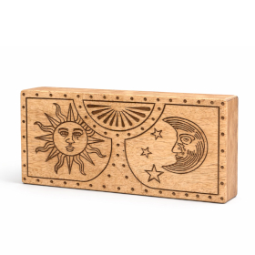 Caja de Cristal y Piedra Tallada -  Diseño de Sol y Luna