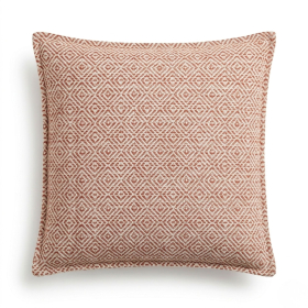 Funda de Cojín Clásico - Cuadrados burdeos - 45x45 cm