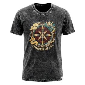 Camiseta Nomad Sari Grande - Brújula de la Vida - Carbón