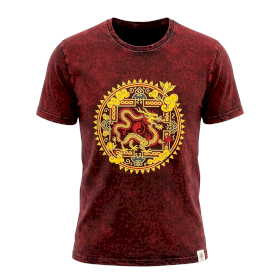 Camiseta Nomad Sari Mediana - Mandala Dragón - Granate