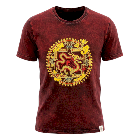 Camiseta Nomad Sari Grande - Mandala Dragón - Granate