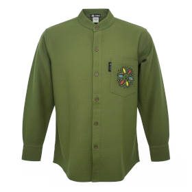 L - Camisa Kathmandu Nomad Sari - Verde Bosque