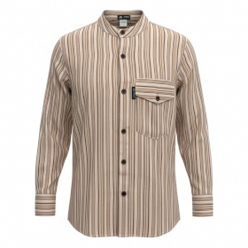 XL - Camisa Grandad Nomad Sari - Marrón Beige