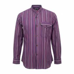 M - Camisa Grandad Nomad Sari - Negro Púrpura