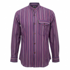 XL - Camisa Grandad Nomad Sari - Negro Púrpura