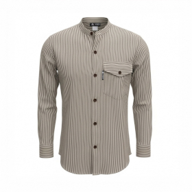 M - Camisa Grandad Nomad Sari - Gris Piedra