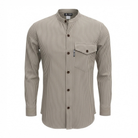 L - Camisa Grandad Nomad Sari - Gris Piedra