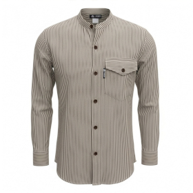 XL - Camisa Grandad Nomad Sari - Gris Piedra