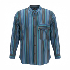 L - Camisa Grandad Nomad Sari - Turquesa