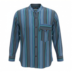 XL - Camisa Grandad Nomad Sari - Turquesa