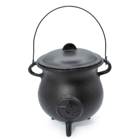 Caldero extragrande de hierro fundido con pentágono, 23 x 18 cm (al menos 4 kg)