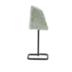 3x Ejemplares minerales en soporte metálico: Amazonita