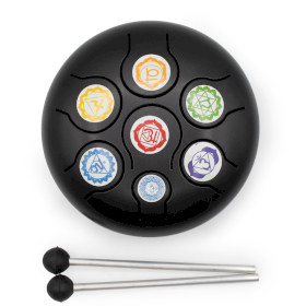 Tambor Hapi Chakra Negro de tamaño mediano-bajo - 14x7 cm