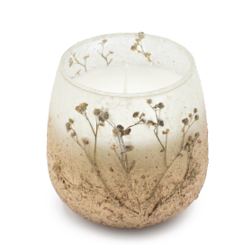 2x Velas en frasco de vidrio -Flores  - Medianas