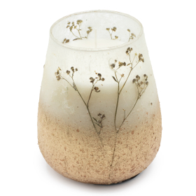 Velas en frasco de vidrio - Flores - Alto