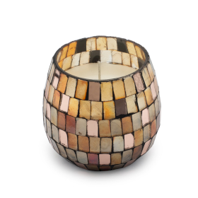 4x Velas en frasco de vidrio - Mosaico - Pequeñas