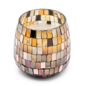 2x Velas en frasco de vidrio - Mosaico - Medianas
