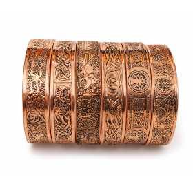 6x Pulseras de Cobre - Estilo Medieval con Grabados de Afirmaciones (surtidas)