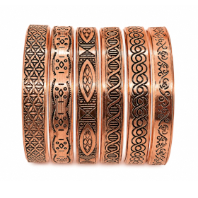 6x Pulseras de Cobre  - Grabados de la colección Energía Nómada (surtidas)