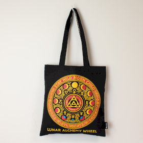 10x Bolso tote clásico icónico - Rueda de la Alquimia Luna - Negro 40 x 36 cm (6 oz)