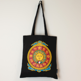 10x Bolso tote clásico icónico - Sol del Zodiaco - Negro 40 x 36 cm (6 oz)