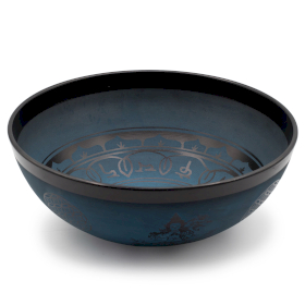 Cuento Tibetano de Aluminio Grande - Diseño de Doble Dorje Tibetano - Azul (27cm)
