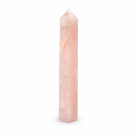 Obelisco de seis caras con gemas de aprox. 17 cm - Cuarzo rosa