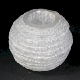 Candelero Selenite Bola de Nieve- 8 cm