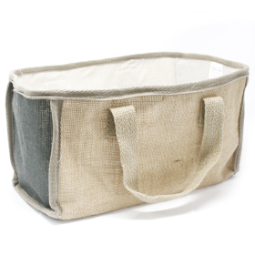 10x Cesta grande de yute - 33x18x20cm - Gris