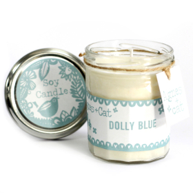 6x Velas en Bote Cristal - Dolly Blue