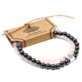 3x Pulsera de Piedras Preciosas Magnéticas - Cuarzo rosa