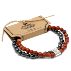 3x Pulsera de Piedras Preciosas Magnéticas - Piedra Roja